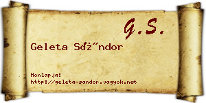 Geleta Sándor névjegykártya