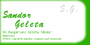 sandor geleta business card